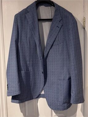 ALTEA relaxed style Men's Blue Patterned Blazer